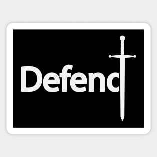 Defend defending one word typography design Sticker